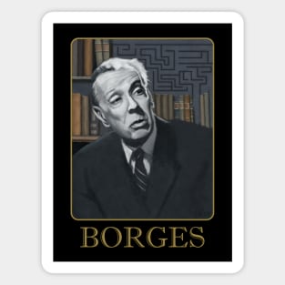 Jorge Luis Borges Portrait Painting Magnet